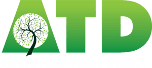 Logo for Advanced Trees Direct: a green gradient A with a circular tree motif, followed by large green letters forming 'D' and the rest of the company name text.